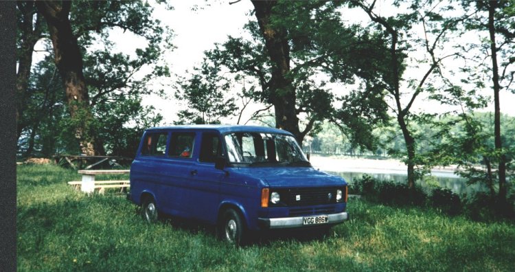 Campsite in forest on riverside at Edirne in Turkey near border with Bulgaria